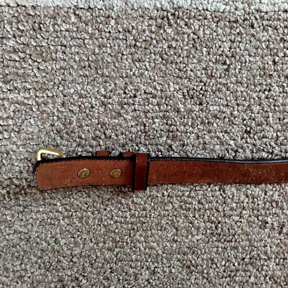 Gingerich Leather Mens Western Belt Size 50 Brown Harness Brass Studded USA 8575 - Picture 5 of 8